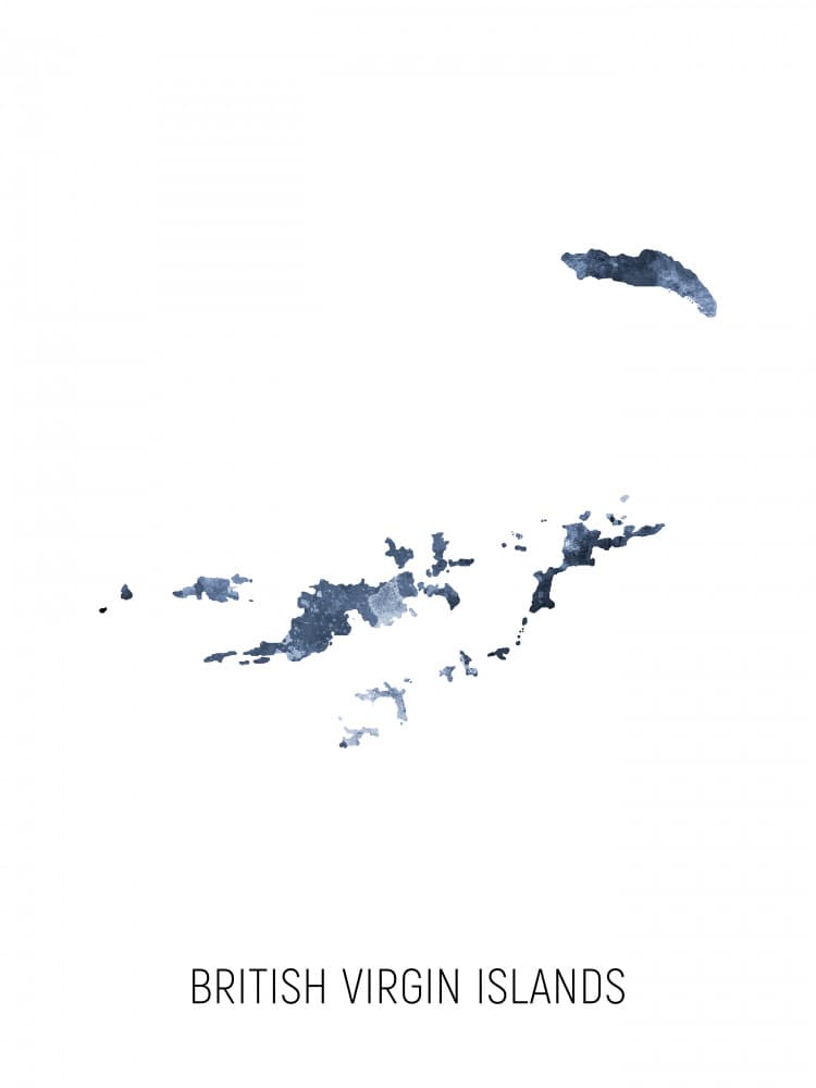Watercolor British Virgin Islands by Michael Tompsett — canvas wall art