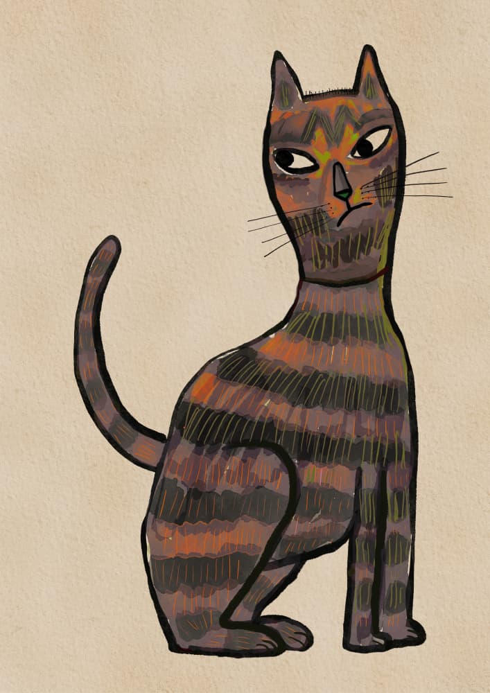 Grumpy Striped Cat by Sharyn Bursic — canvas wall art
