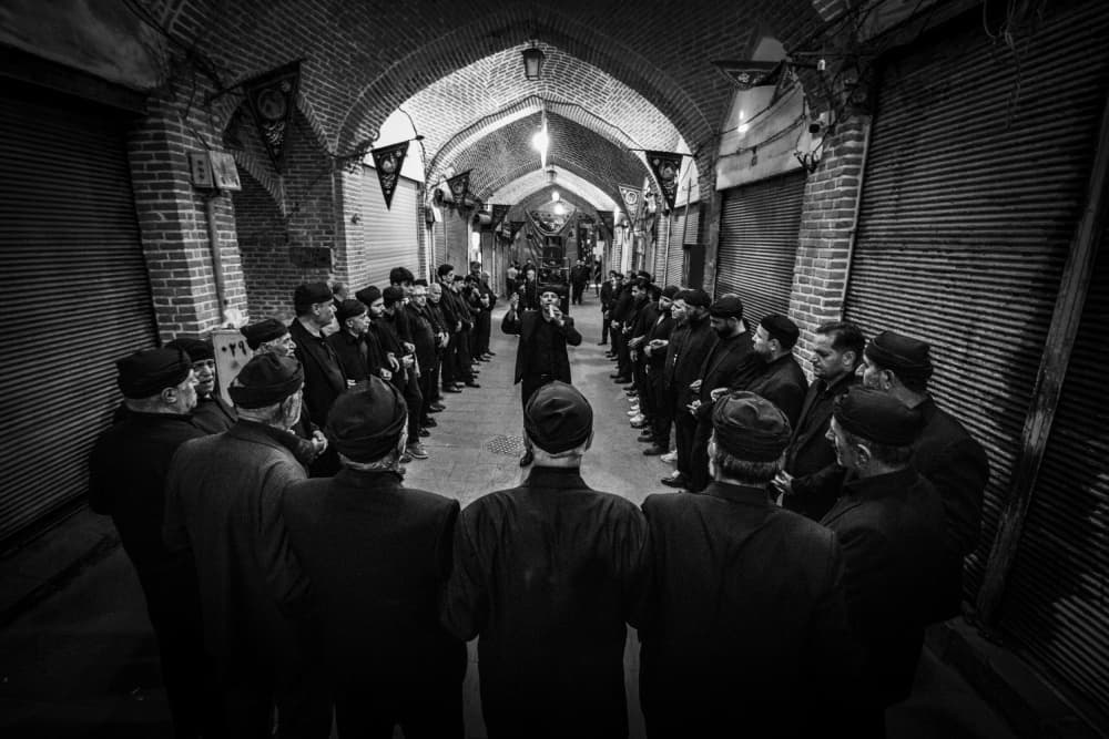 Traditional Bazaar Procession by AMIR ALI NAVADEH SHAHLA — canvas wall art