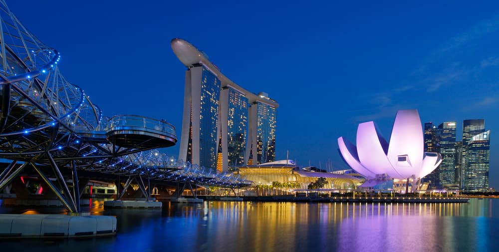Singapore Marina Bay Night by Assaf Gavra — canvas wall art