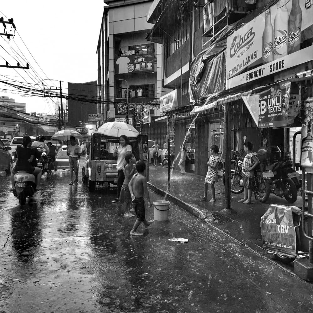 Monsoon City Street by Irene Chua — canvas wall art