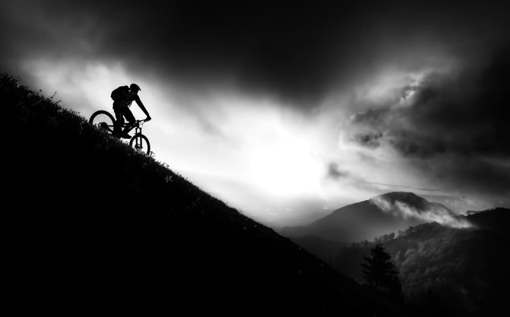 Dramatic Mountain Biking by Sandi Bertoncelj — canvas wall art