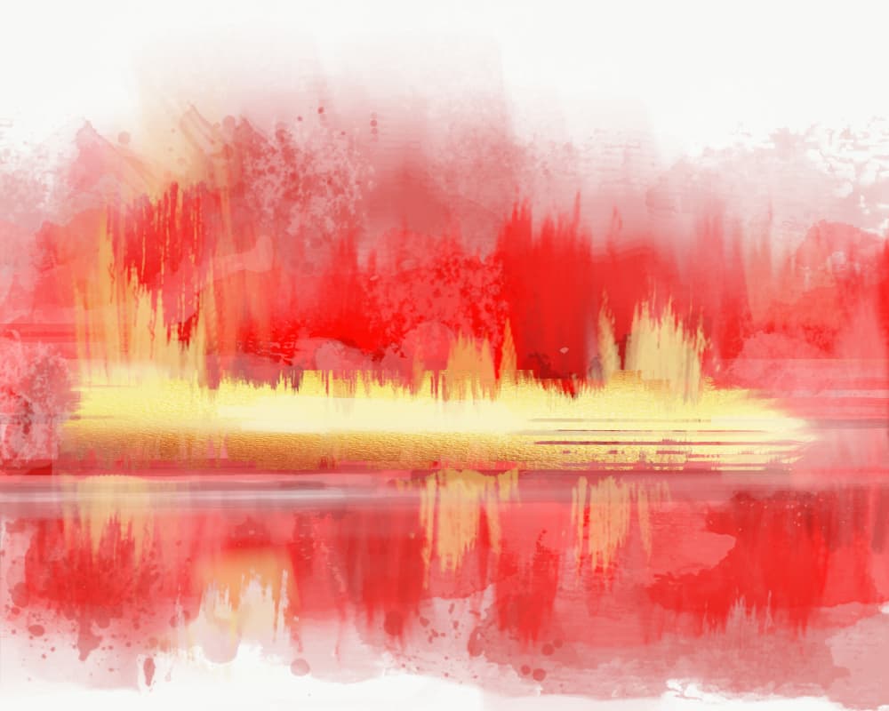 Fiery Gold Reflections by Sannel Larson — canvas wall art