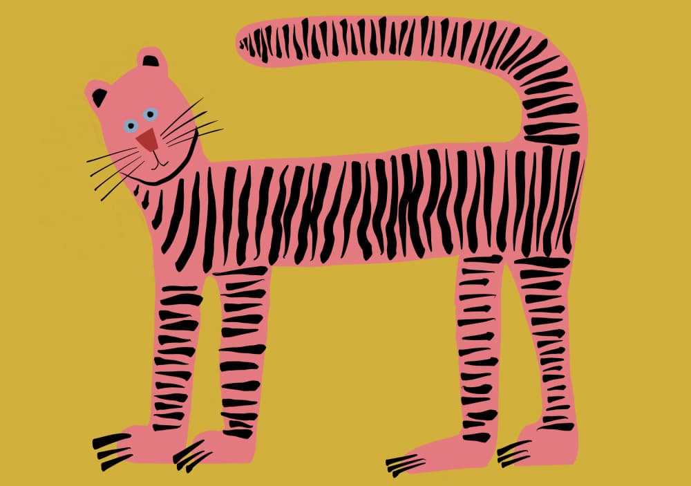 Whimsical Pink Tiger
