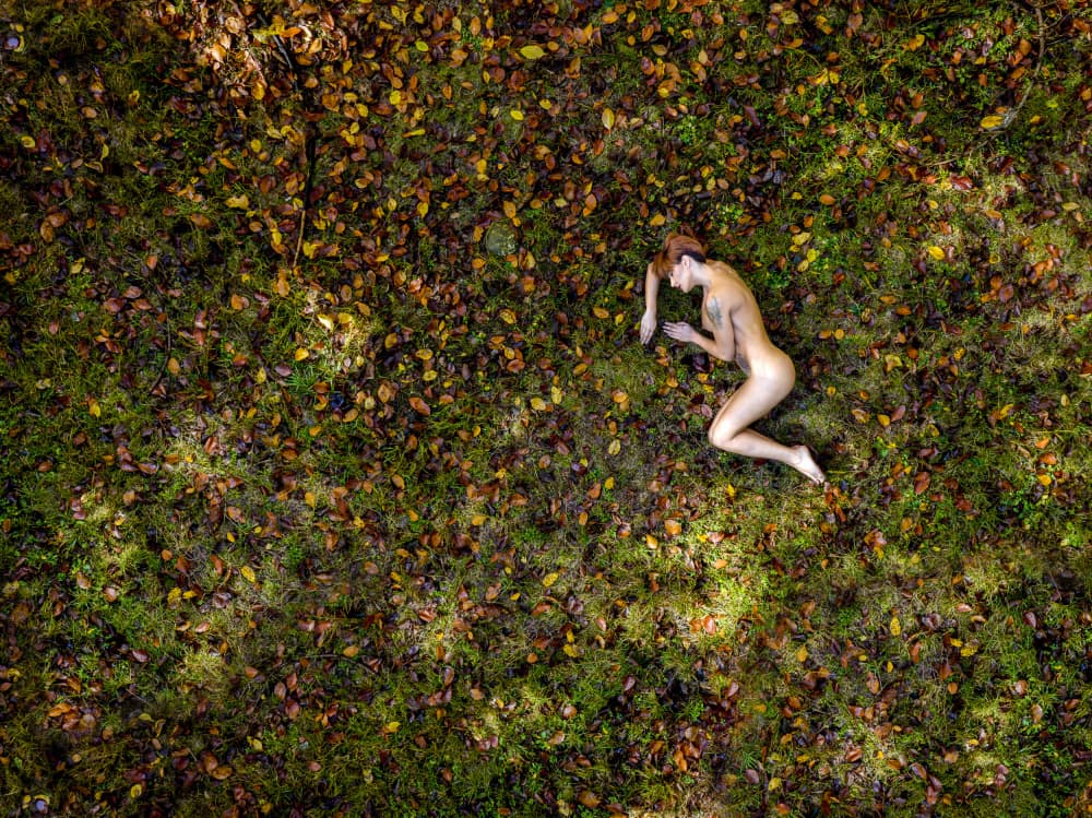 Peaceful Nude in Autumn by Ovi D. Pop — canvas wall art