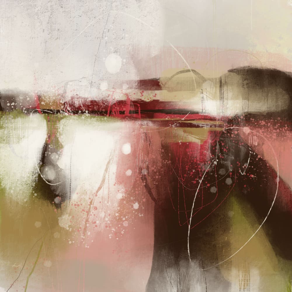 Red Abstract Landscape by MANSI SAXENA — canvas wall art