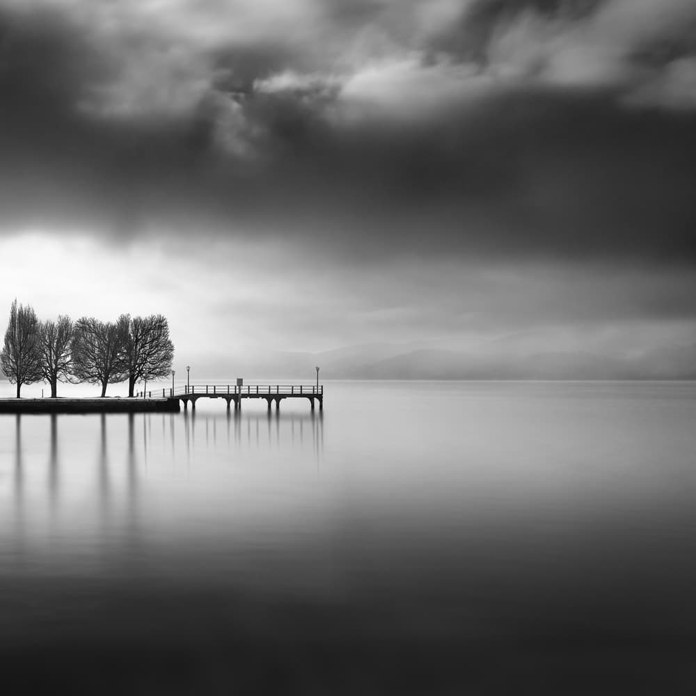 Serene Lake Pier by George Digalakis — canvas wall art