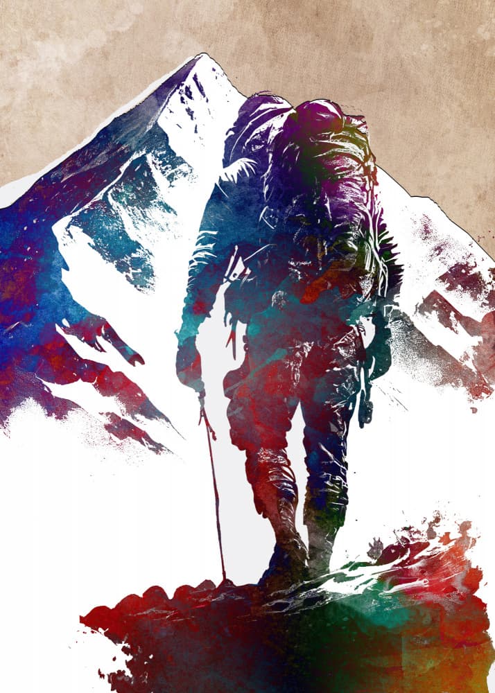 Vibrant Mountain Ascent by Justyna Jaszke — canvas wall art