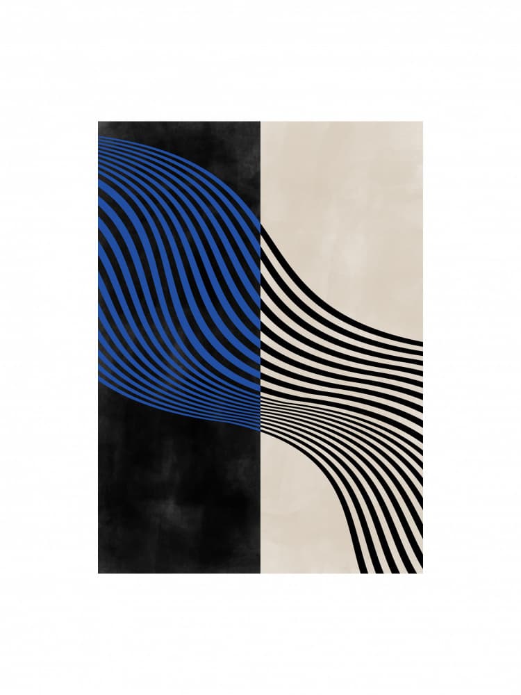 Optical Wavy Lines by Elena Ristova — canvas wall art