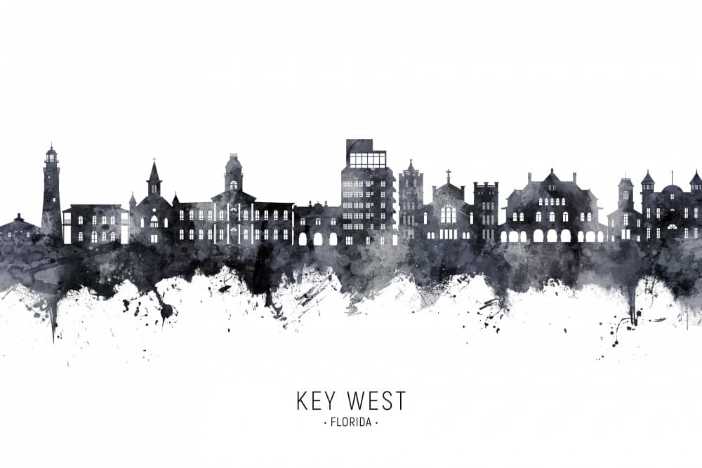Key West Florida Skyline by Michael Tompsett — canvas wall art
