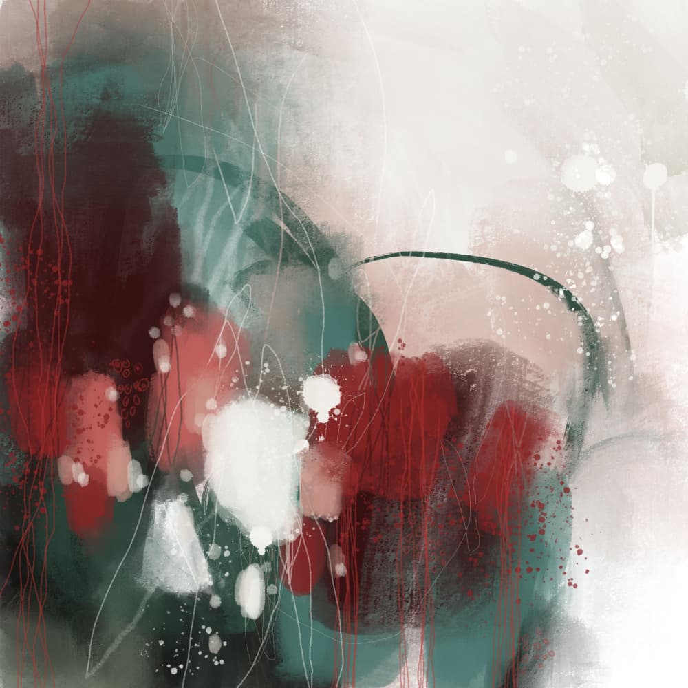Dynamic Crimson Flow by MANSI SAXENA — canvas wall art