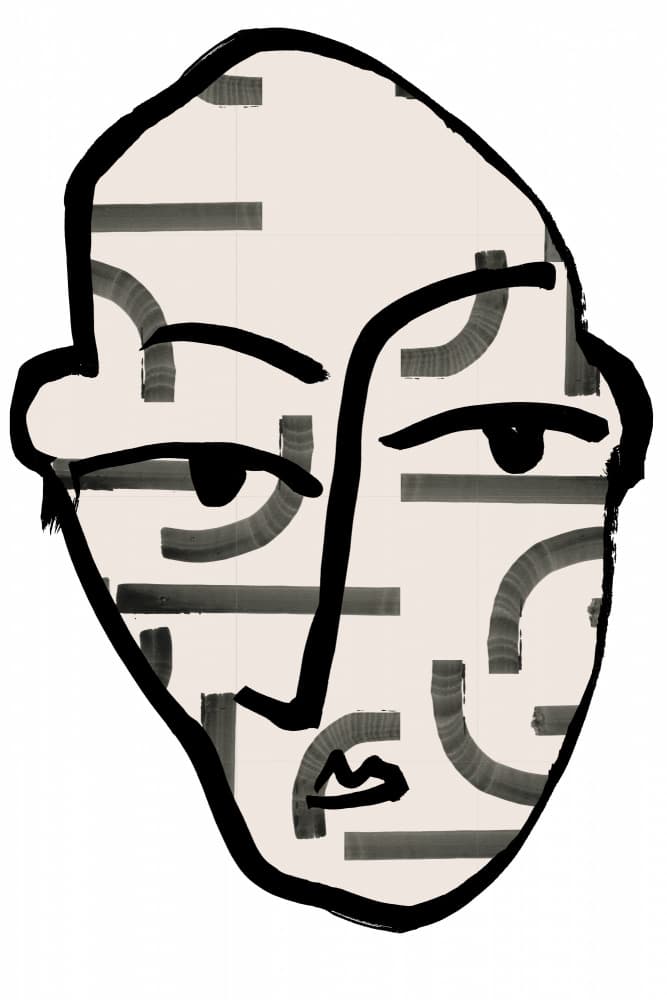 Abstract Face Study by casa cartissi — canvas wall art