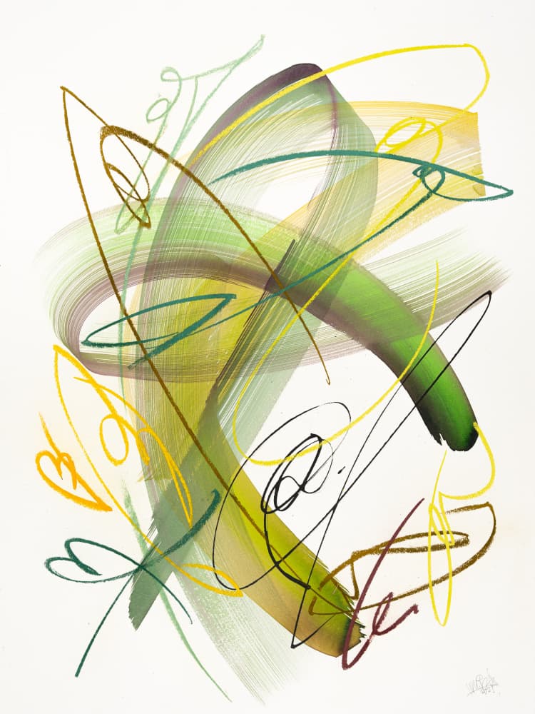 Dynamic Green Swirls by Mette Rix — canvas wall art