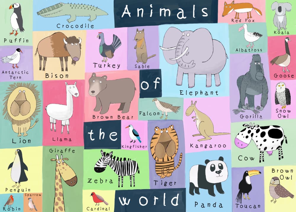 Global Animal Friends by Carla Daly — canvas wall art