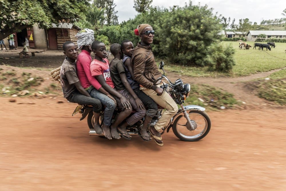 African Village Ride by Giuseppe DAmico — canvas wall art