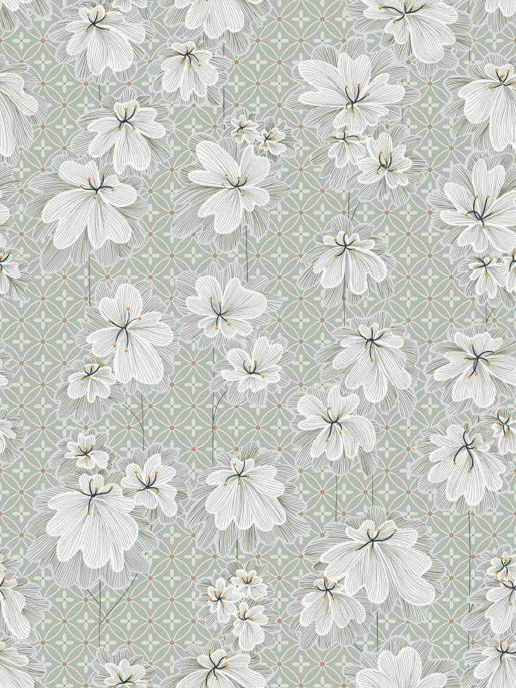 Soft Floral Pattern by Annick — canvas wall art