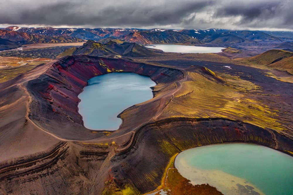Colorful Volcanic Lakes by Luigi Ruoppolo — canvas wall art
