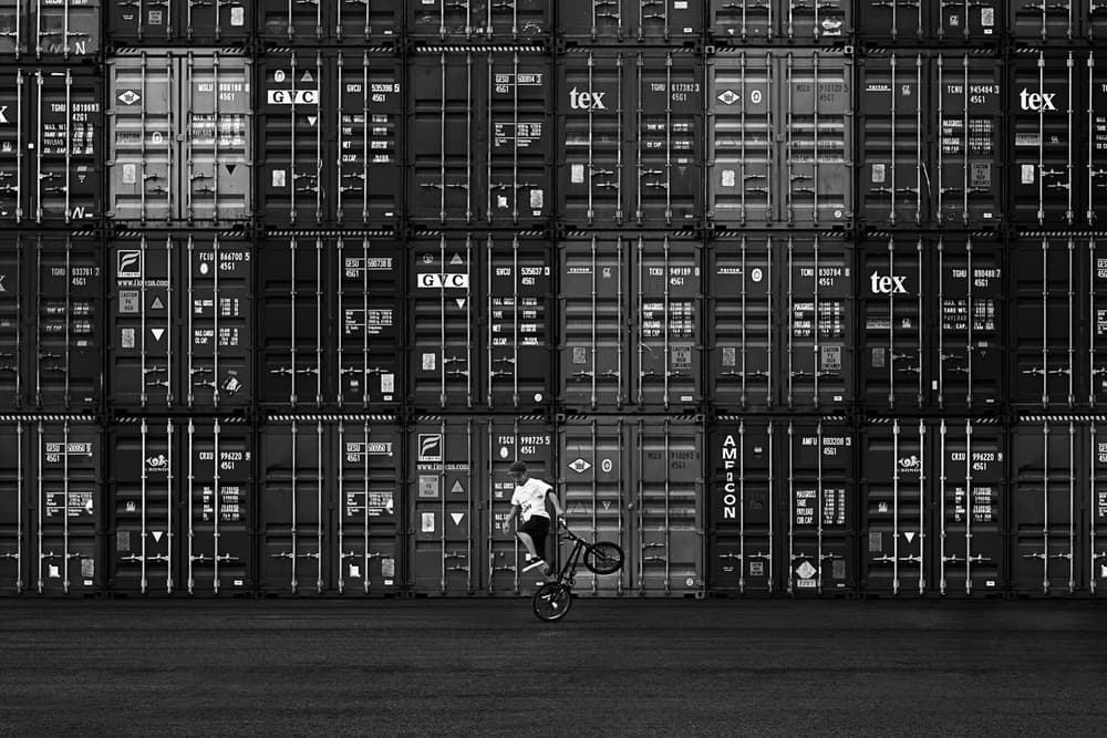 Dynamic BMX Container Stack by Naoki Matsumura — canvas wall art