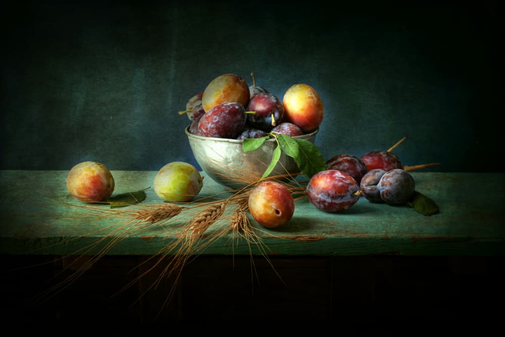 Rustic Plums Still Life by Ramiz Sahin — canvas wall art