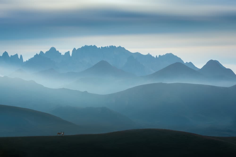 Blue Mountain Solitude by Irene Wu — canvas wall art