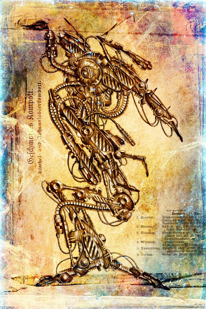 Steampunk Mechanical Robot by Rafal Kulik — canvas wall art