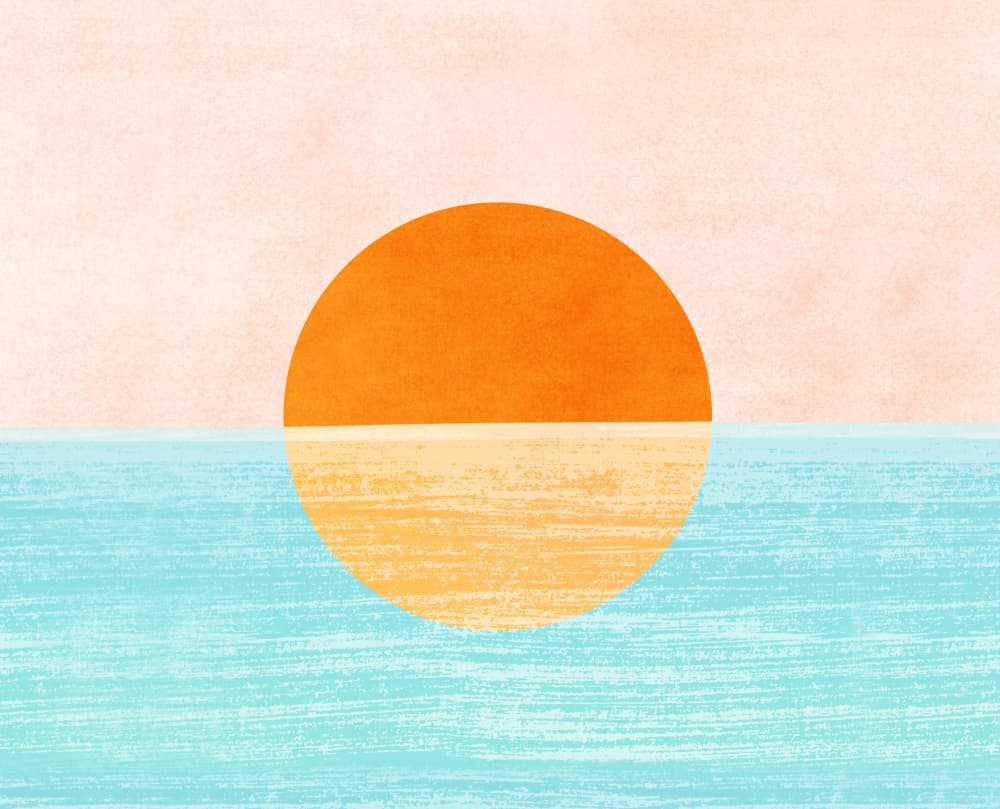 Seaside Sunset Wide by Kristian Gallagher — canvas wall art