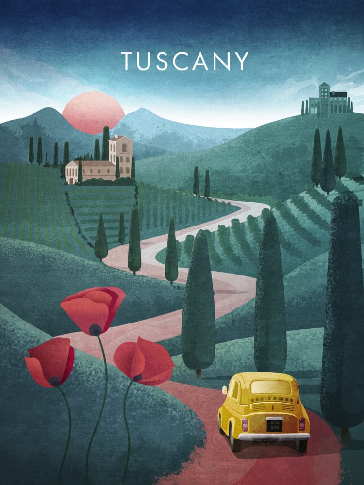 Tuscan Dream Drive by Emel Tunaboylu — canvas wall art