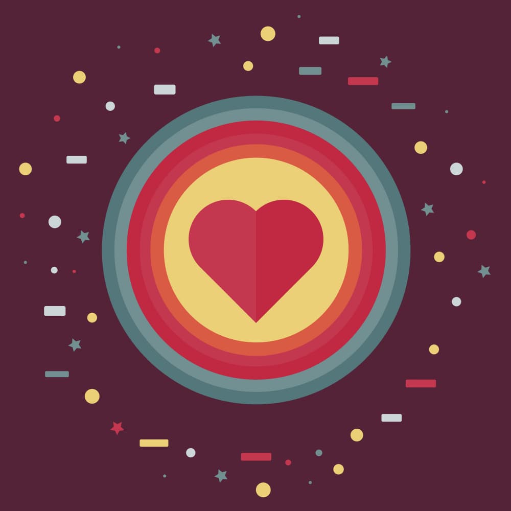 Red Heart Celebration by Marika Barsrsind — canvas wall art