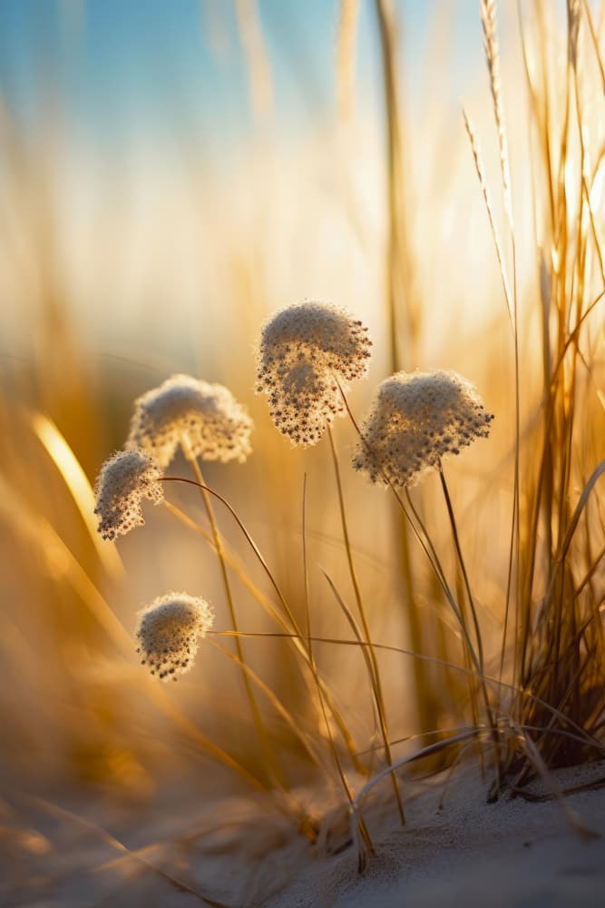 Sunlit Whisper Blooms by Treechild — canvas wall art