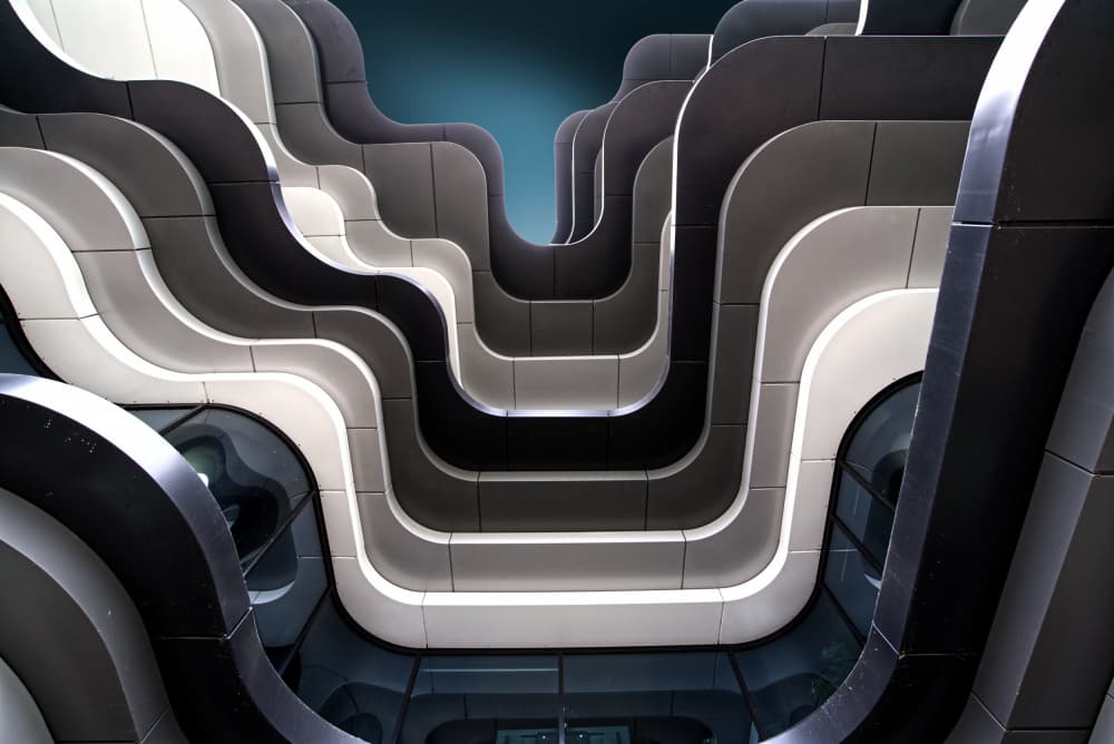 Wavy Modern Architecture by Erhard Batzdorf — canvas wall art