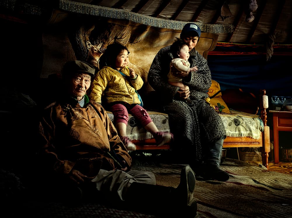 Mongolian Family Yurt by Alain Mazalrey — canvas wall art