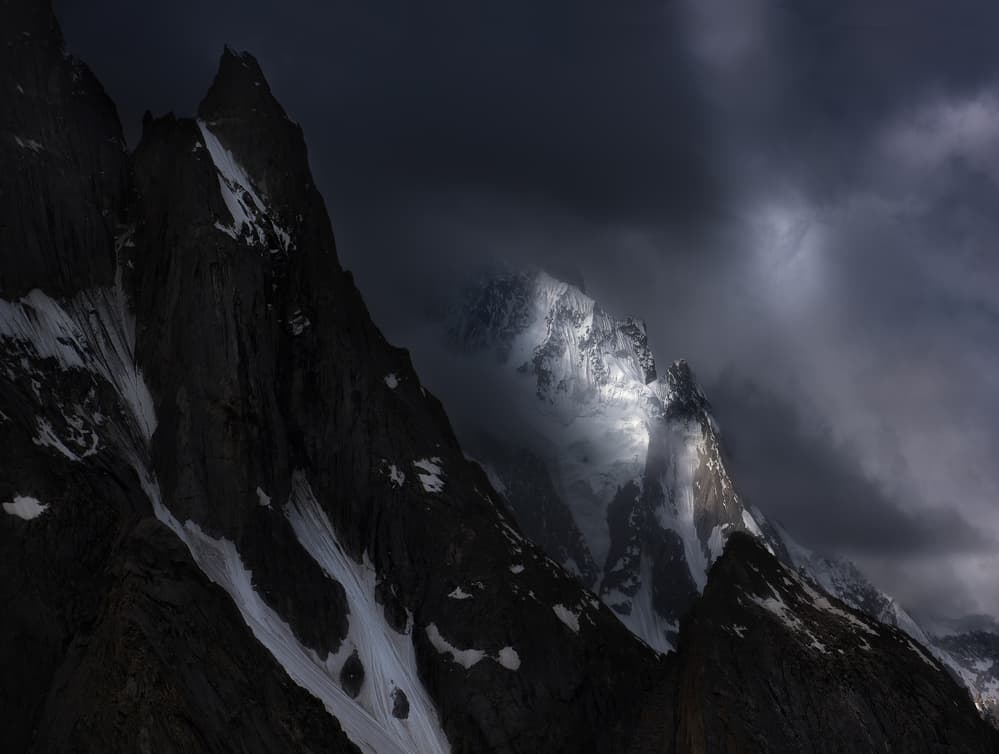 Dramatic Mountain Peaks by FEI SHI — canvas wall art
