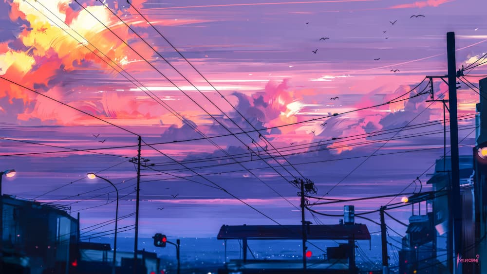 Vibrant City Sunset by Alena Aenami — canvas wall art