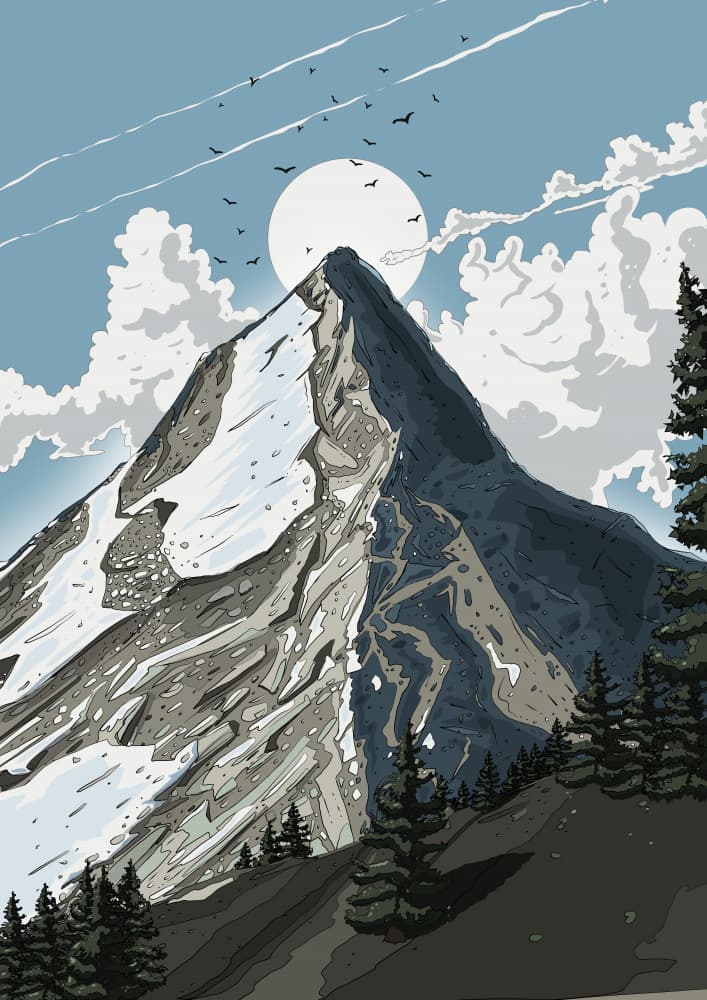 Majestic Alpine Sunscape by Nicholas — canvas wall art