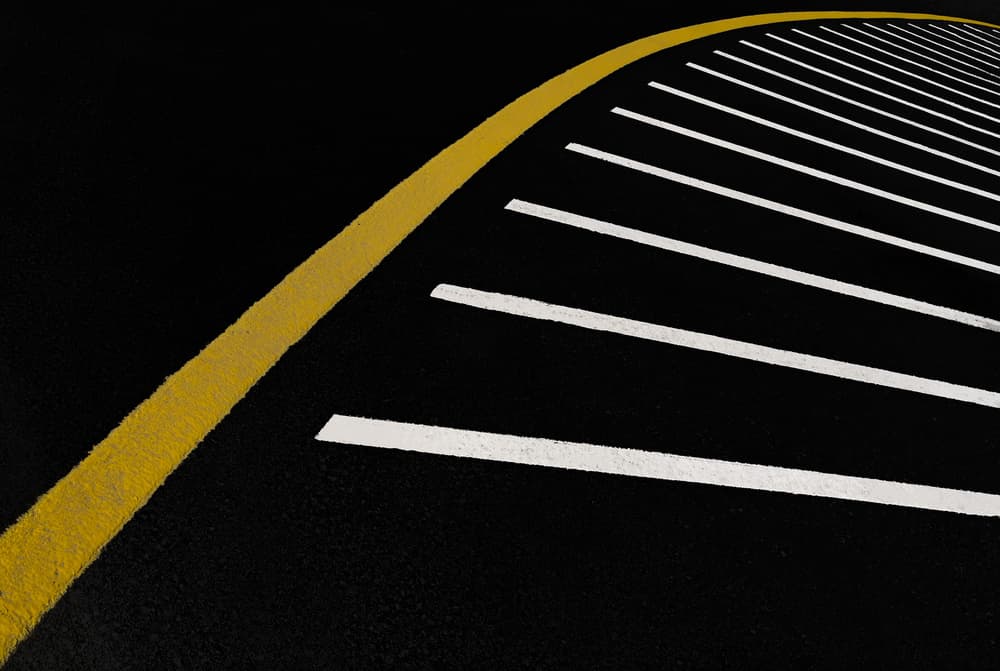 Curved Yellow Road Lines by Rolf Endermann — canvas wall art