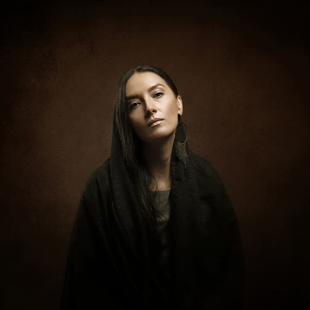 Mysterious Draped Woman by Moein Hasheminasab — canvas wall art