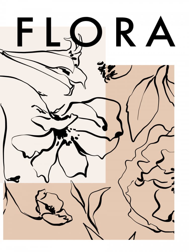 Floral Line Dreams by Treechild — canvas wall art
