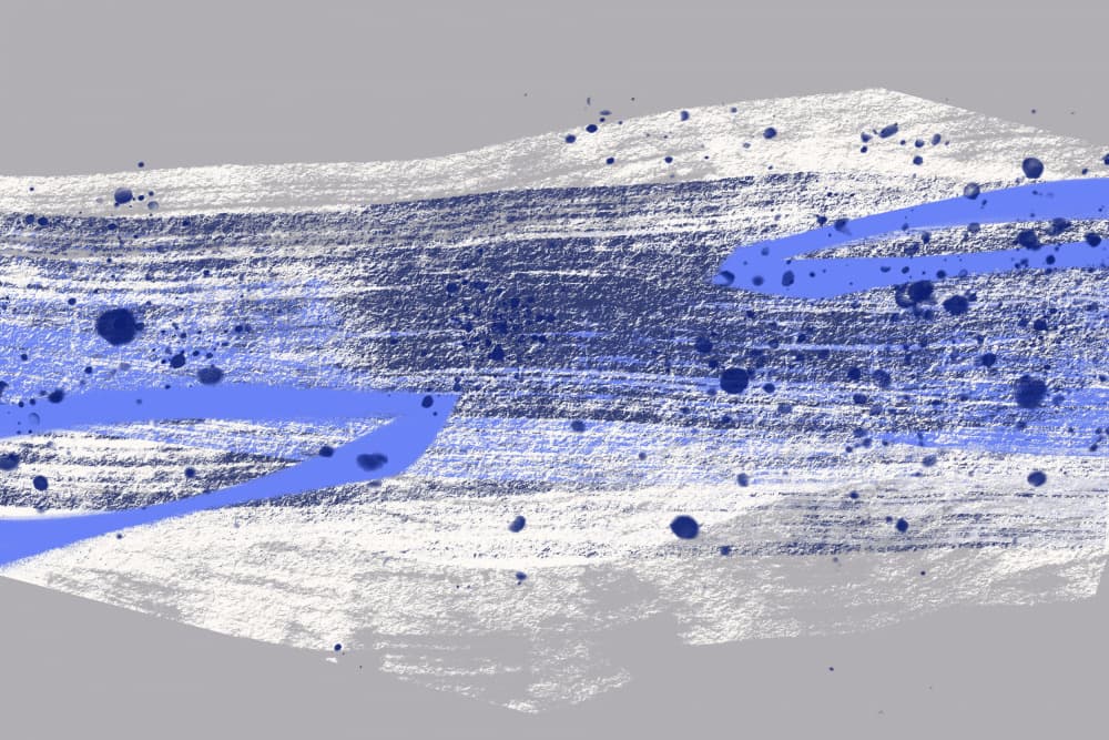 Dynamic Blue Brushstrokes by Simona Gocan — canvas wall art