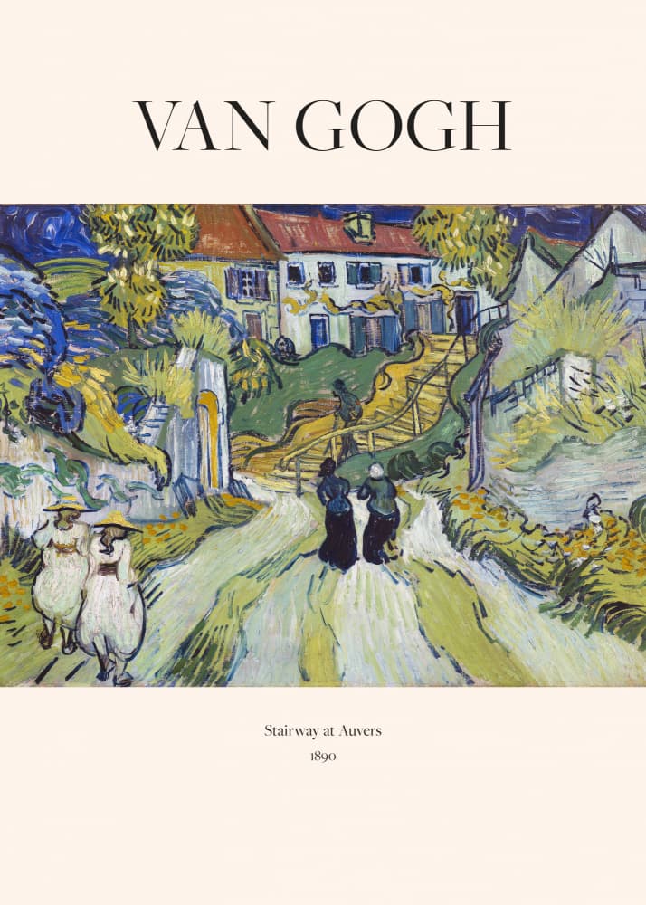 Stairway At Auvers (1890) Van Gogh by Vincent Van Gogh — canvas wall art