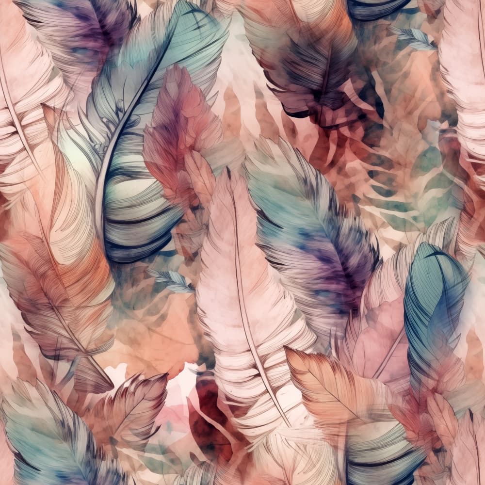 Watercolor Feather Dream by Justyna Jaszke — canvas wall art