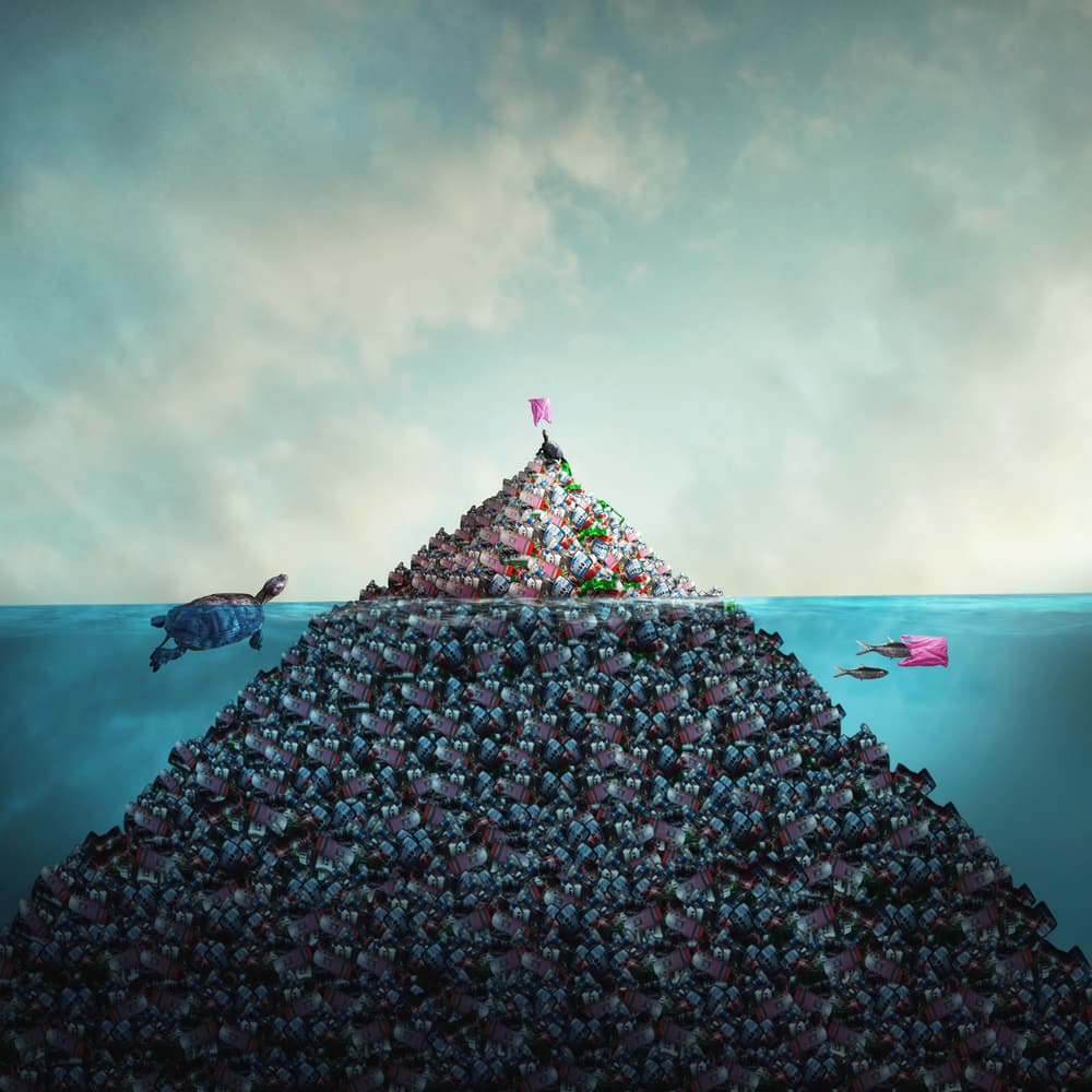 Ocean Plastic Mountain by hardibudi — canvas wall art
