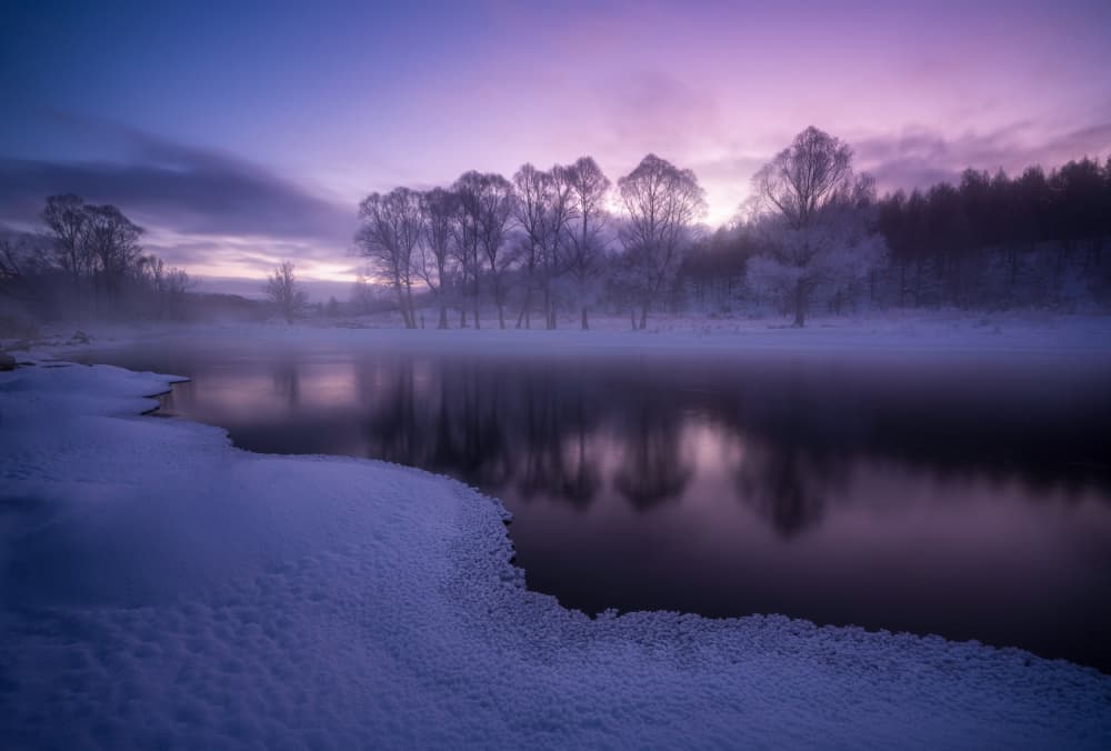 Purple Winter Reflection by 850051077 — canvas wall art