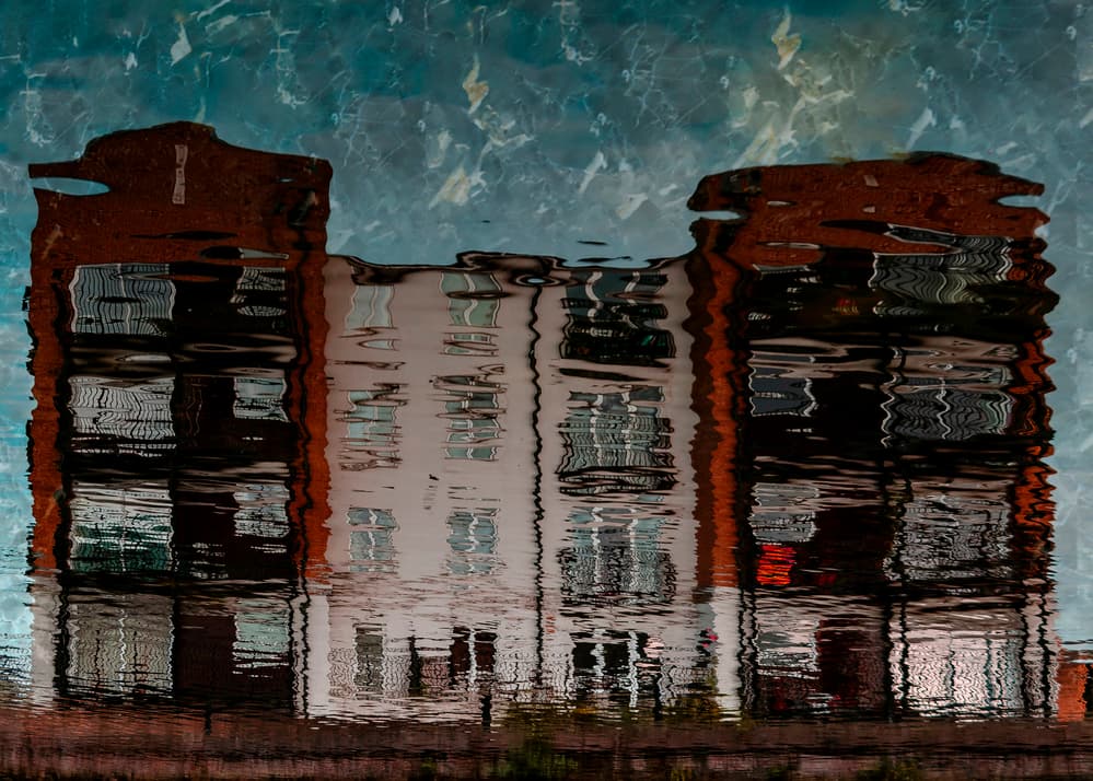 Rippled Building Reflection by Chris Hamilton — canvas wall art