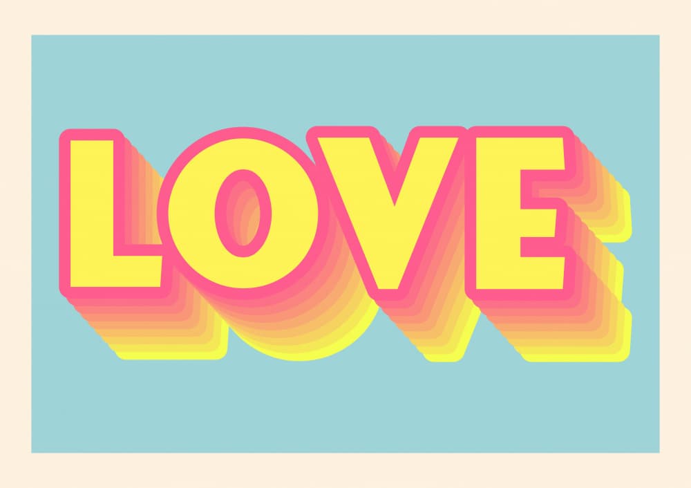 Vibrant Retro Love by Alina Shulhouskaya — canvas wall art