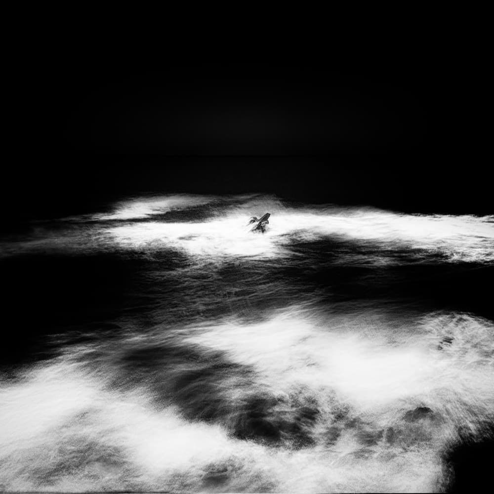 Surfer Night Waves by Paulo Abrantes — canvas wall art