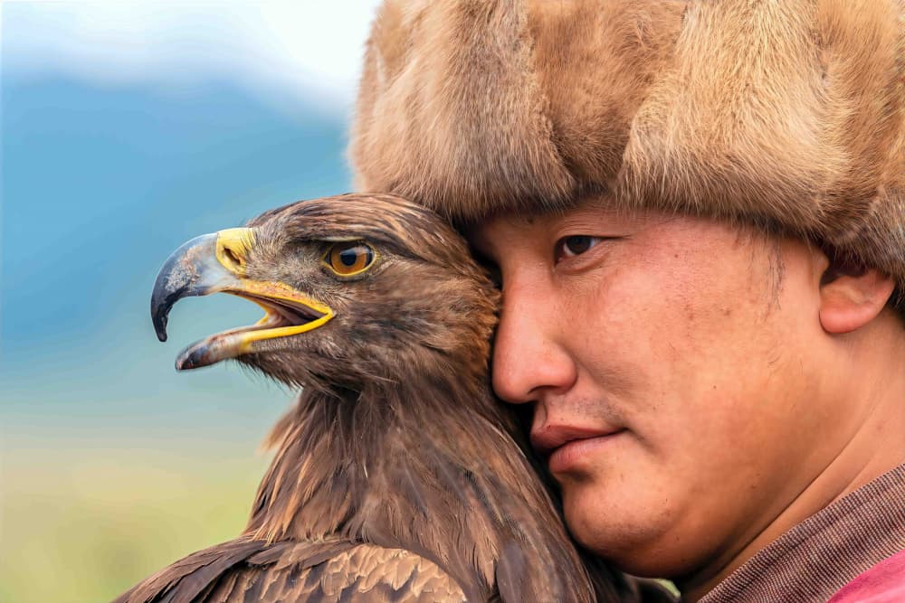 Mongolian Eagle Hunter by Mustafa Sahin — canvas wall art