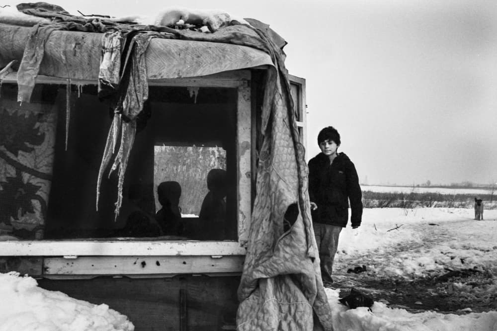 Winter Boy And Shelter by Sorin Vidis — canvas wall art