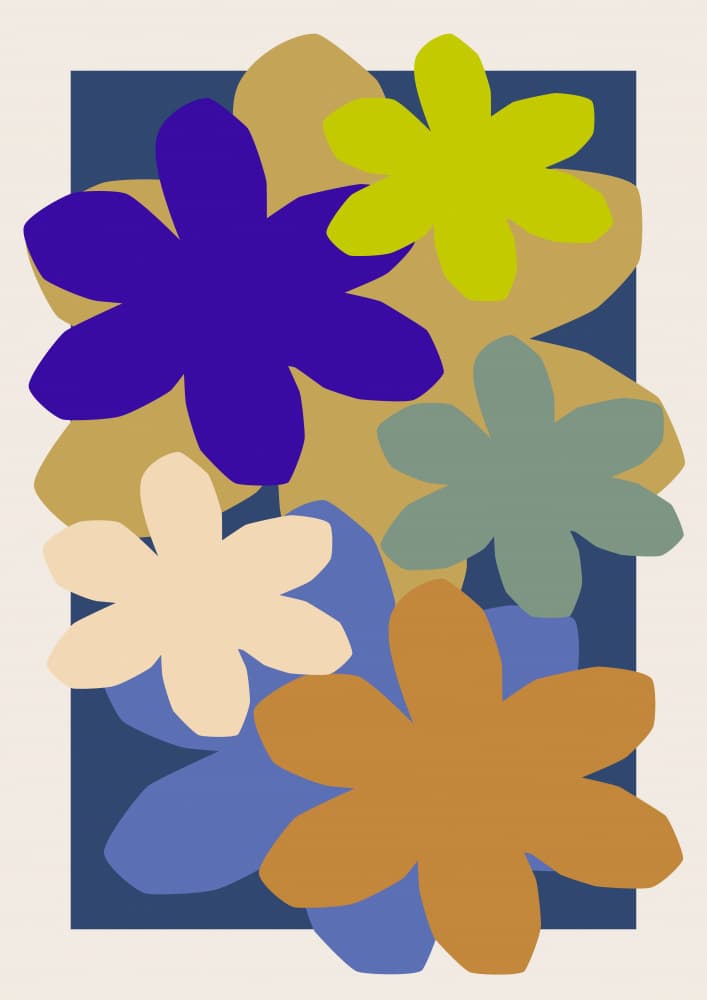 Vibrant Abstract Blooms by RS LAB STUDIO — canvas wall art