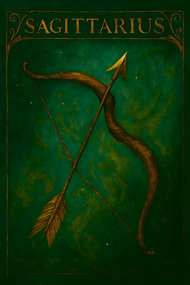 Golden Sagittarius Bow by HUGO — canvas wall art