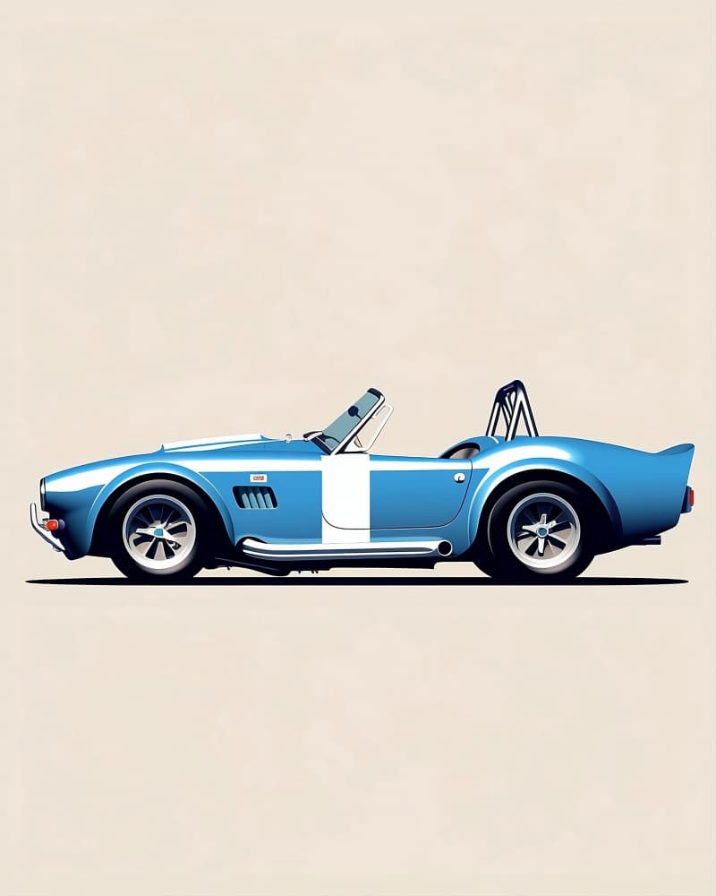 Vintage Blue Muscle Car by Emiliano Deificus — canvas wall art